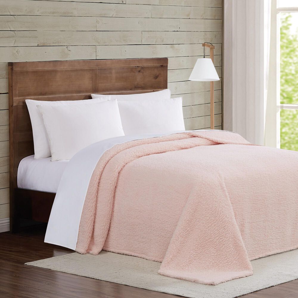 Pem America Brooklyn Loom Marshmallow Full/Queen Blanket in Blush, , large
