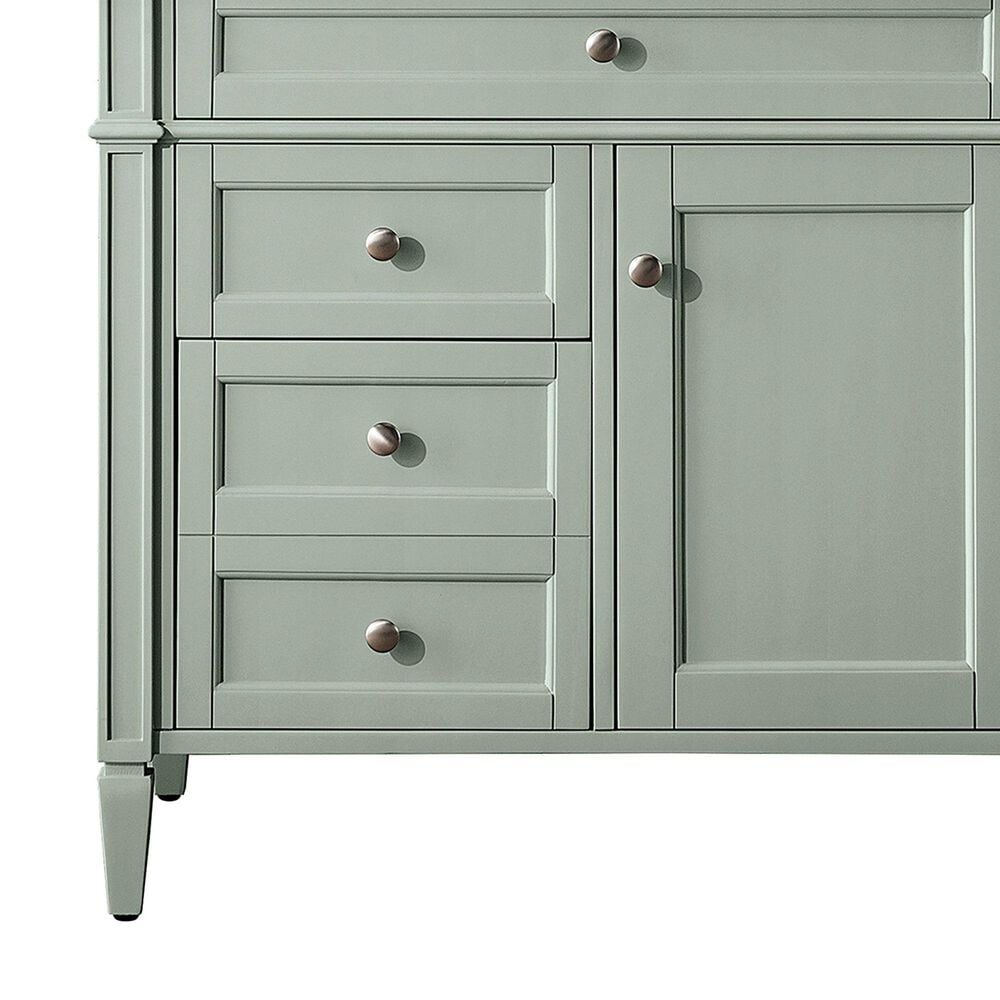 James Martin Vanities Brittany 36" Single Bathroom Vanity in Sage Green with Single Hole 3 cm White Zeus Quartz Top and Rectangular Sink, , large