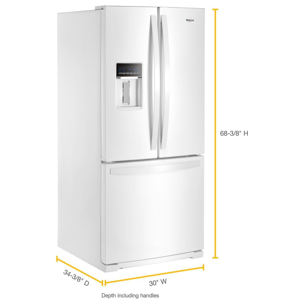 Whirlpool 20 Cu. Ft. French Door Refrigerator with FreshFlow Air Filter in White, , large