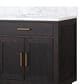 Lexora Home Abbey 80" Double Bathroom Vanity in Black Oak with 2 cm White Carrara Marble Top and Rectangular Sinks, , large
