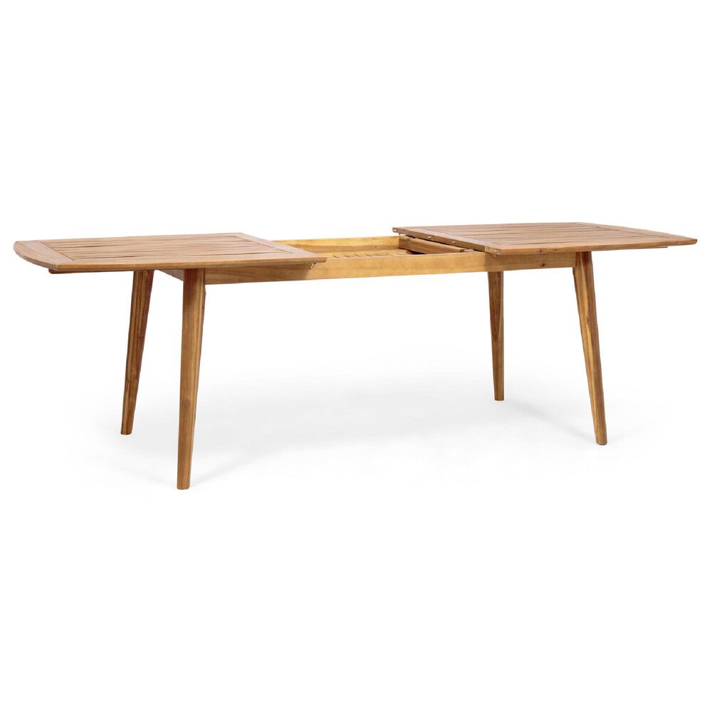 Noble House Stamford Rectangular Patio Dining Table in Teak Brown, , large