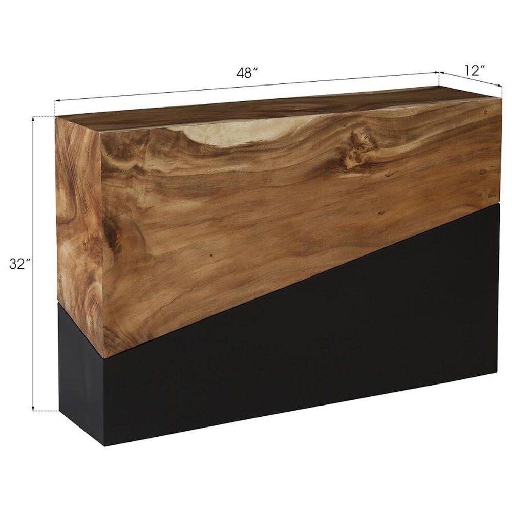TimberHaus Geometry Console Table in Natural and Black, , large