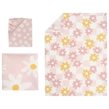 Lambs and Ivy Daisy Dreams 3-Piece Crib Bedding Set in Pink and White, , large