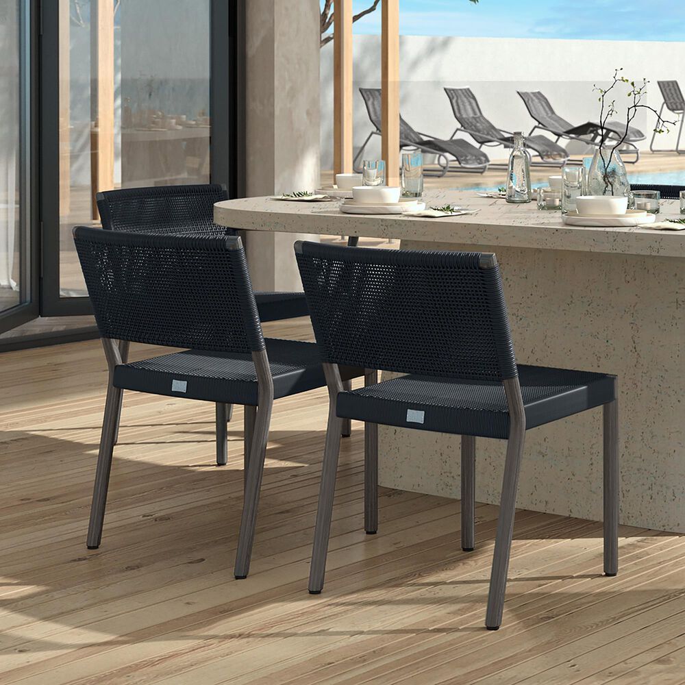 Ebel Outdoor Furniture Orleans Patio Side Chair in Coal and Smoke, , large