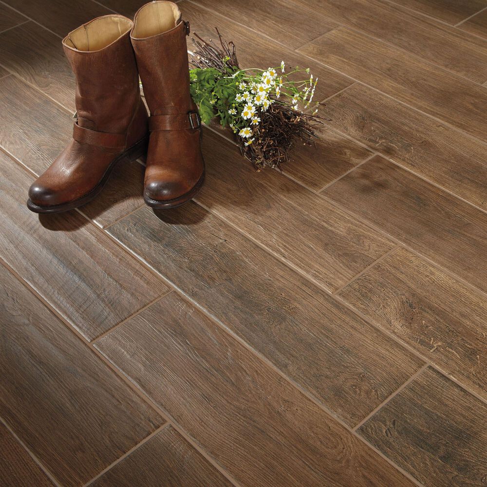 Dal-Tile Willow Bend Dark Brown 6&quot; x 36&quot; Porcelain Tile, , large