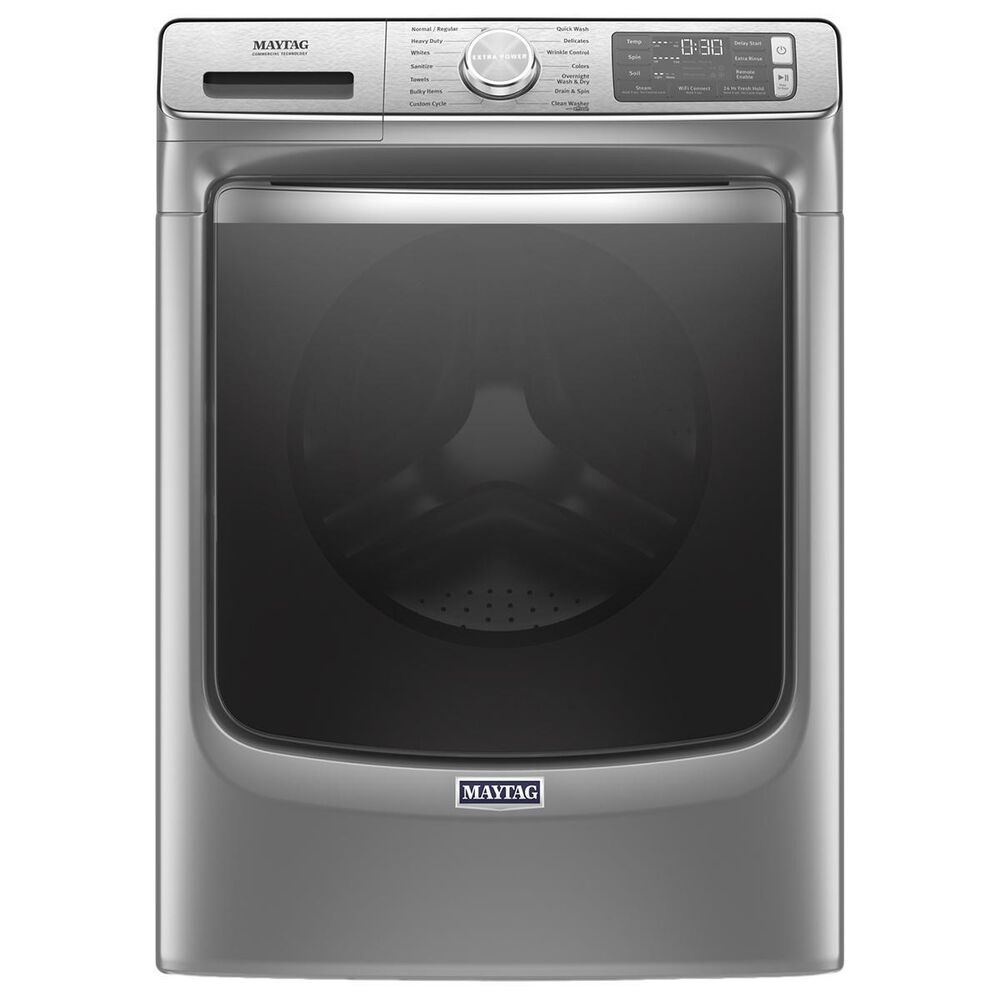 Maytag 5.0 Cu. Ft. Front Load Washer with Steam and 7.3 Cu. Ft. Electric Dryer in Metallic Slate, , large