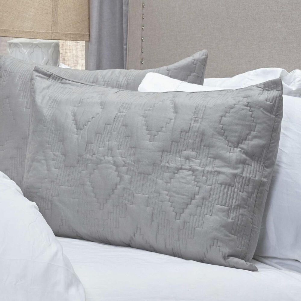 Rizzy Home Tapper 20" x 26" Standard Sham in Gray, , large