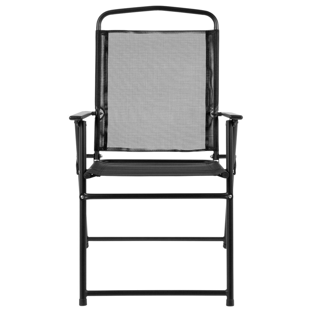 Flash Furniture Nantucket 6-Piece Patio Garden Set in Black, , large
