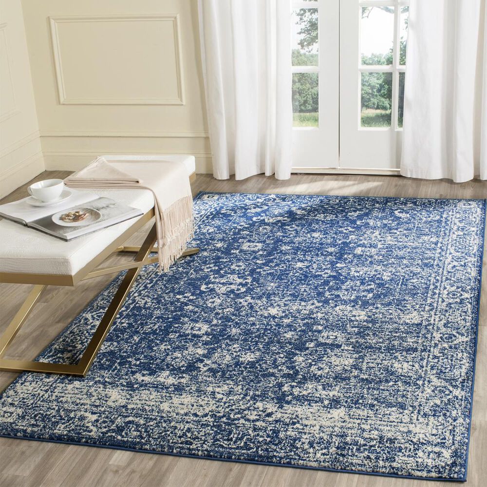 Safavieh Evoke EVK270A-5 5"1" x 7"6" Navy/Ivory Area Rug, , large