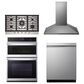 LG 4-Piece Kitchen Package with Print Proof Stainless Steel 30" Combination Wall Oven and Stainless Steel 36" Gas Cooktop, , large