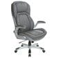 OSP Home Deluxe Bonded Leather Executive Chair with Gray Cushion with Silver Finish, , large