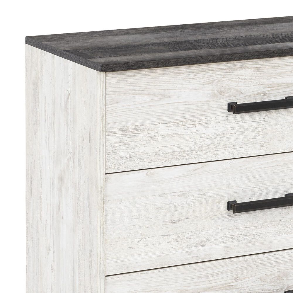 Ashley Shawburn 6-Drawer Dresser in Whitewash and Charcoal Gray, , large
