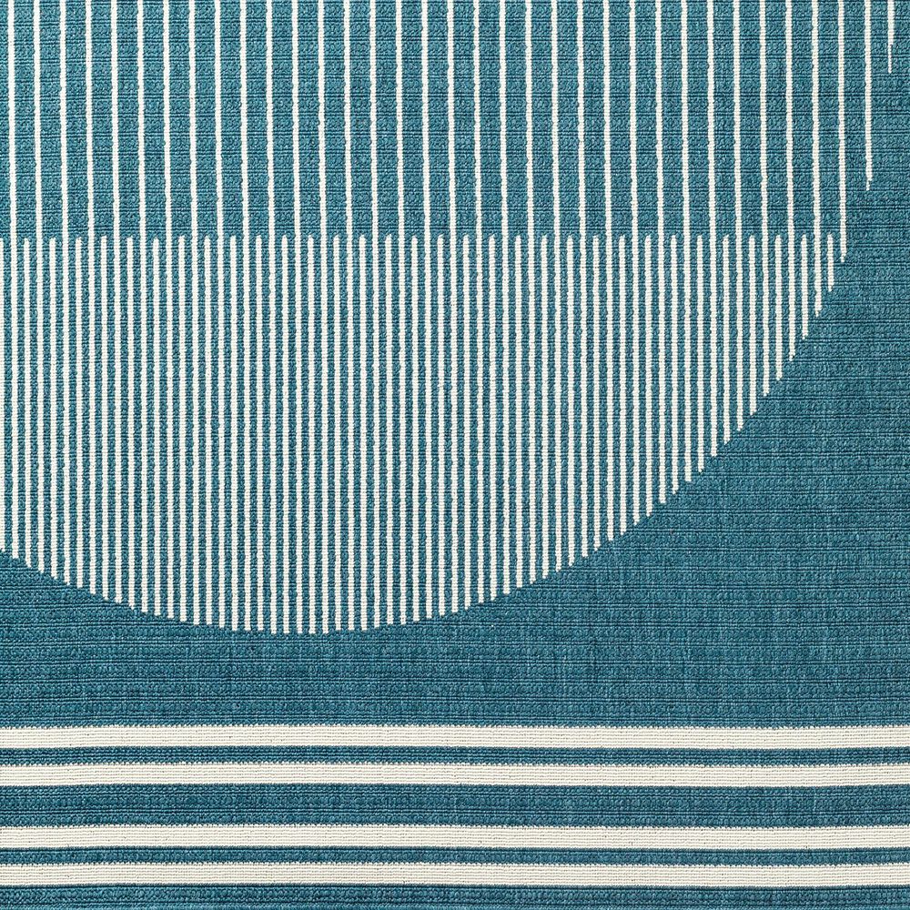 Surya Alfresco 2&#39;5&quot; x 11&#39;10&quot; Marine Blue, Light Silver, Slate Blue and Metallic Silver Indoor/Outdoor Runner, , large