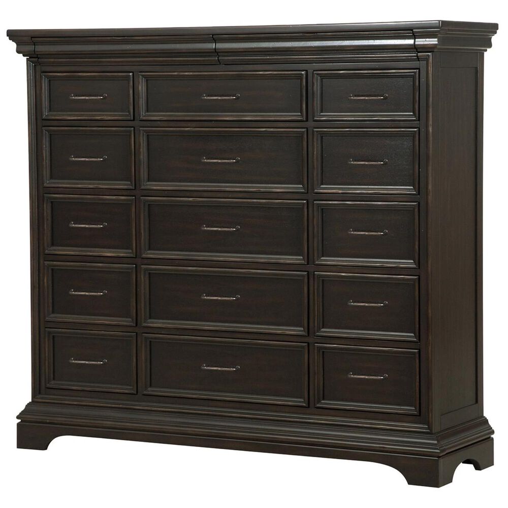 at HOME Caldwell Oversized 64inch x 69inch Master Chest in Caldwell Dark Brown with Black, , large