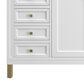 James Martin Vanities Chicago 60" Single Bathroom Vanity in Glossy White with 3 cm Carrara White Marble Top and Rectangular Sink, , large