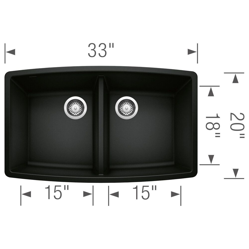 Blanco Performa Equal Double Sink in Coal Black, , large