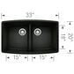Blanco Performa Equal Double Sink in Coal Black, , large