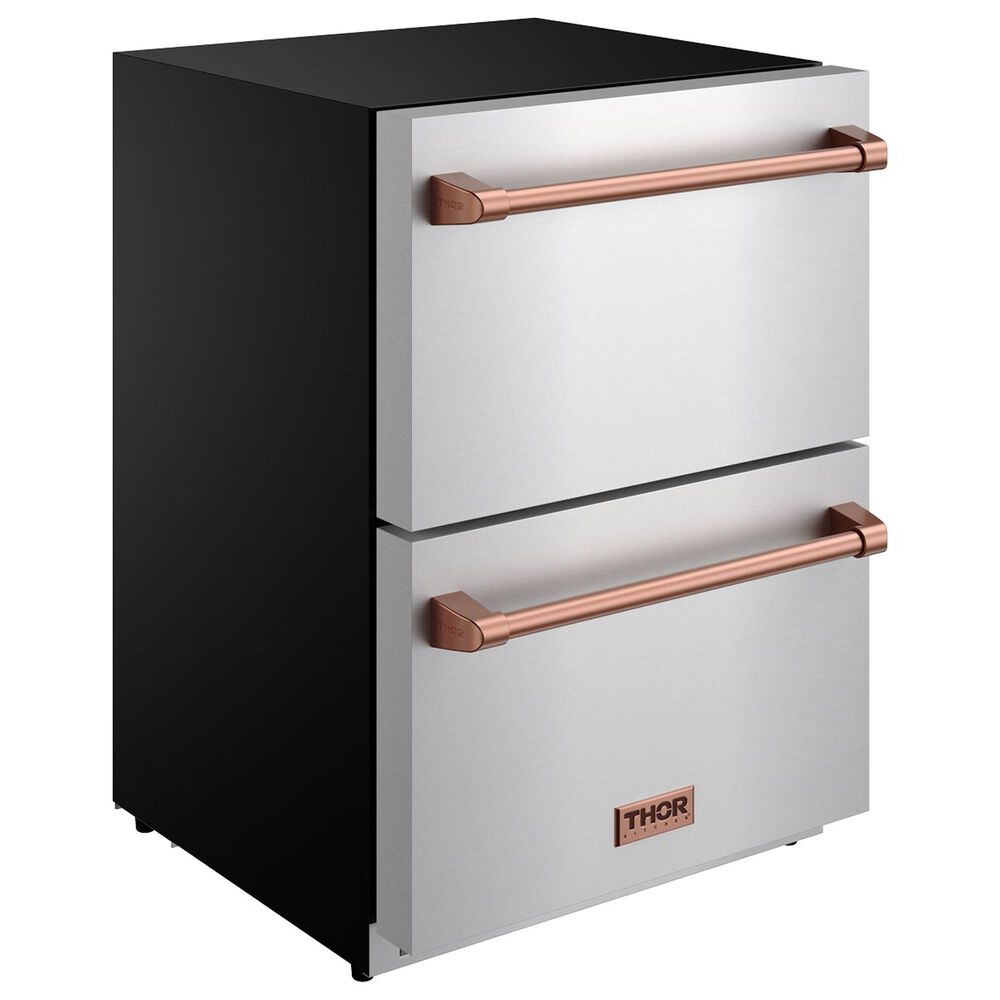 Thor Kitchen Gordon Ramsay 5.4 Cu. Ft. Undercounter Drawer Freezer with Rose Gold Handle Kit in Stainless Steel, , large