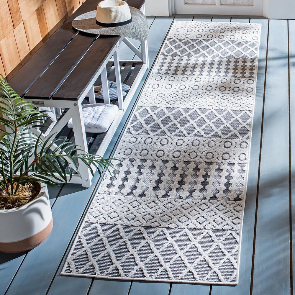Safavieh Cabana CBN652A 2&#39;2&quot; x 7&#39; Ivory and Grey Area Performance Rug, , large