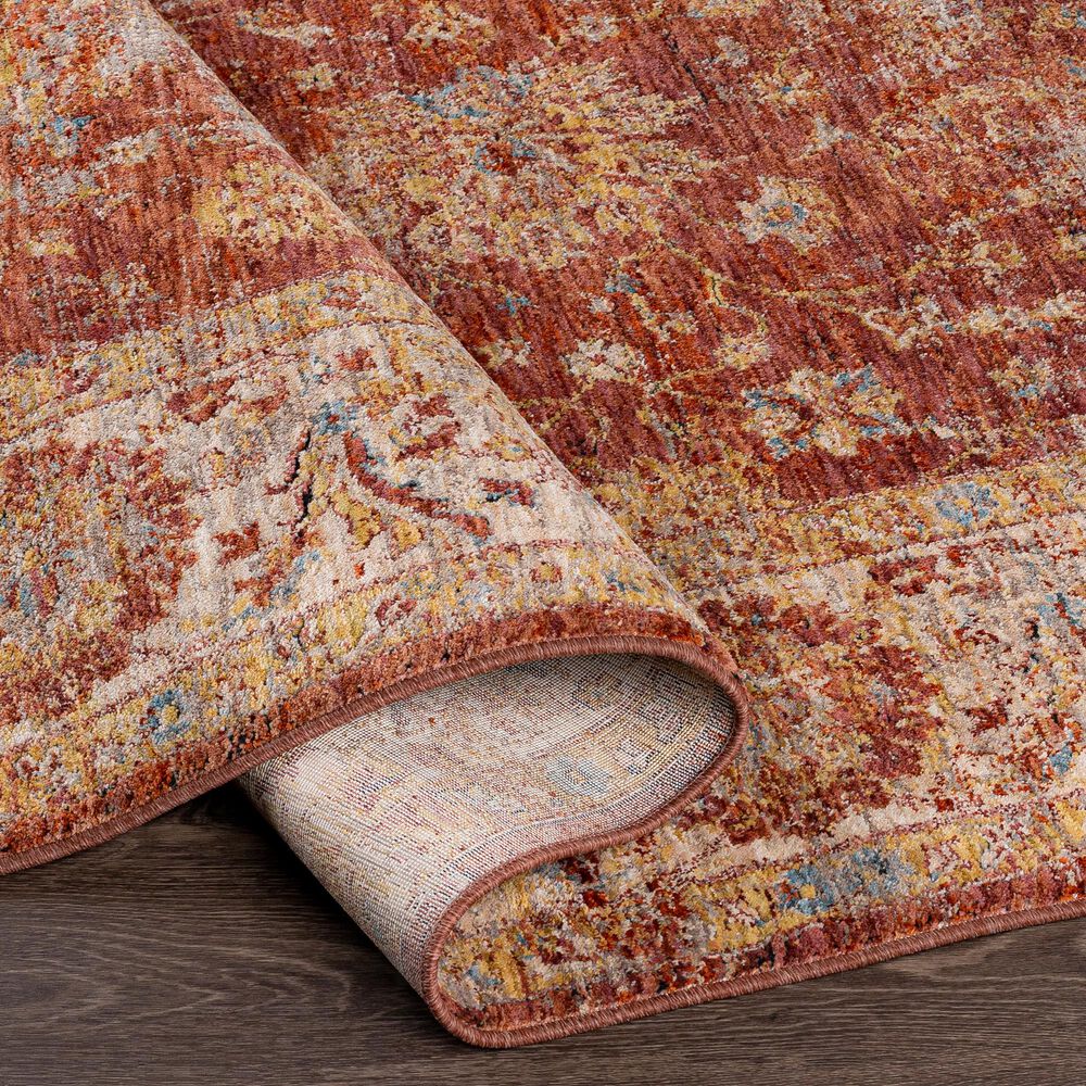 Surya Mirabel 2&#39;7&quot; x 10&#39; Burnt Orange, Rose, Teal, Olive, Gray and Beige Runner, , large