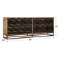 Hooker Furniture Swirl Door 86" Entertainment Console in Brass Foil and Medium Natural, , large