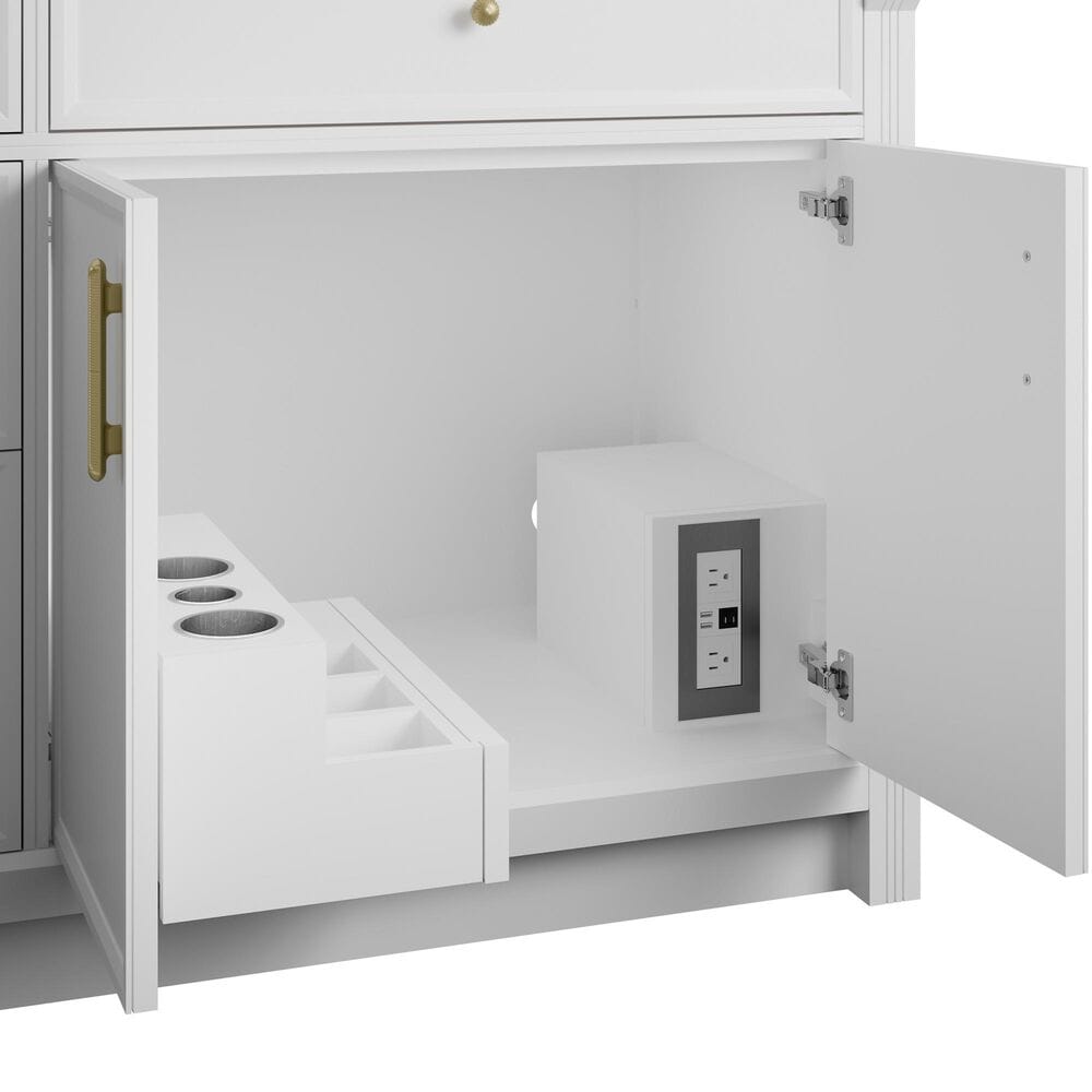 James Martin Bellshire 72" Double Bathroom Vanity in Bright White with 3 cm Siberian Silestone Top, Rectangular Sinks and FreePower Wireless Charger, , large