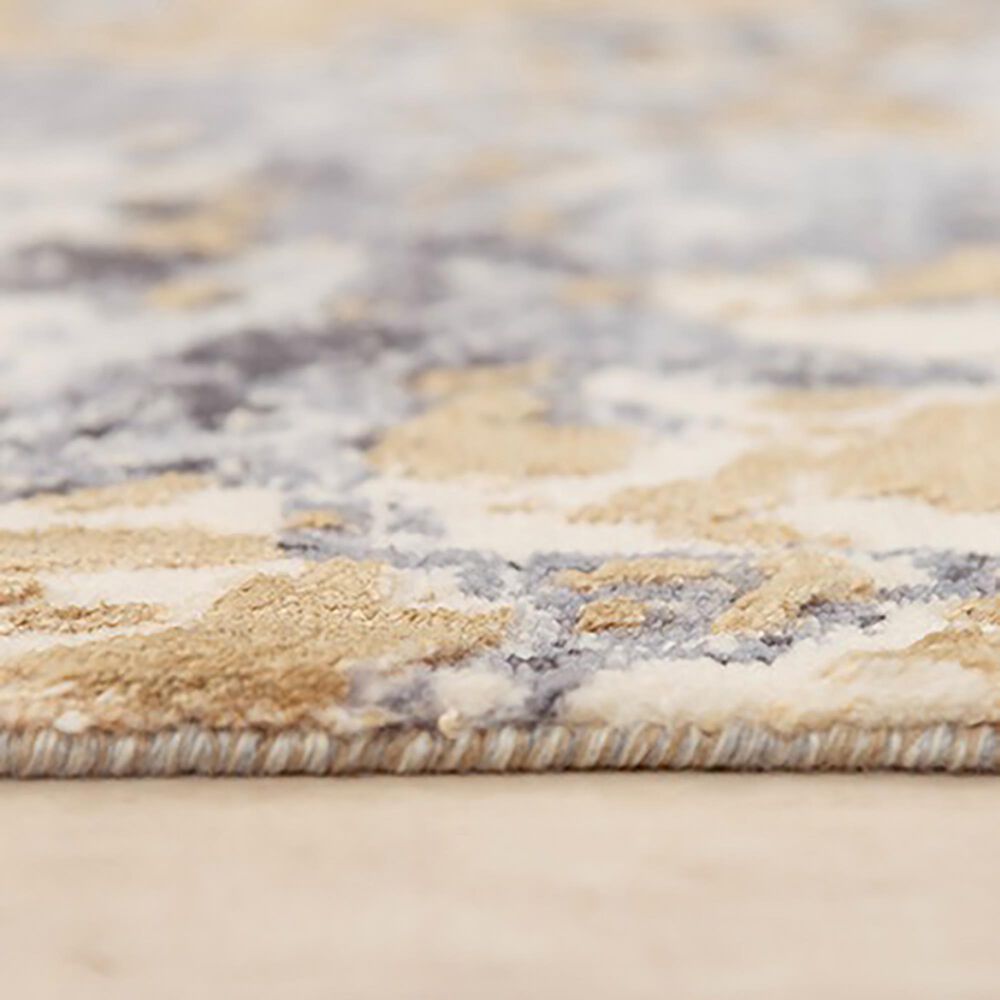 RIZZY Bolero 2&#39;6&quot; x 8&#39; Gray, Gold and Ivory Runner, , large