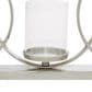 Maple and Jade Overlapping Rings Pillar 3 Plate Geometric Decorative Candelabra in Silver, , large