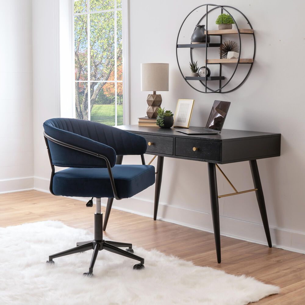 Linon Home Decor Prestwick Office Chair in Navy, , large