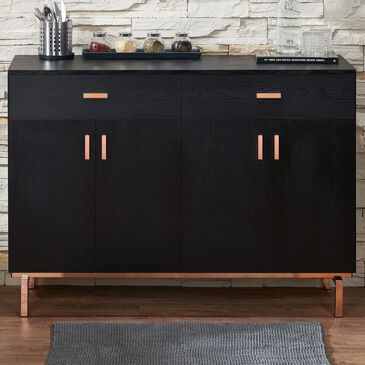 Furniture of America Lester Buffet Table in Black and Rose Gold, , large