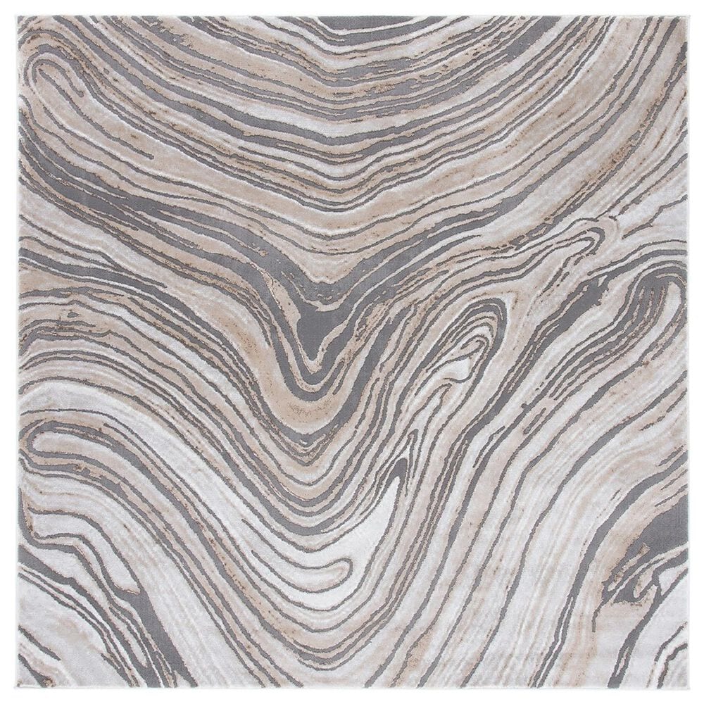 Safavieh Craft CFT846D 6"7" Square Gold and Grey Area Rug, , large