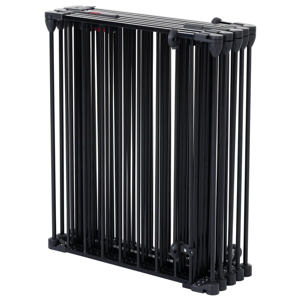 HOMLUX 8-Panel Adjustable Pet Gate in Black, , large