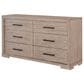 Legacy Classic Westwood 6 Drawer Dresser and Mirror in Weathered Oak, , large