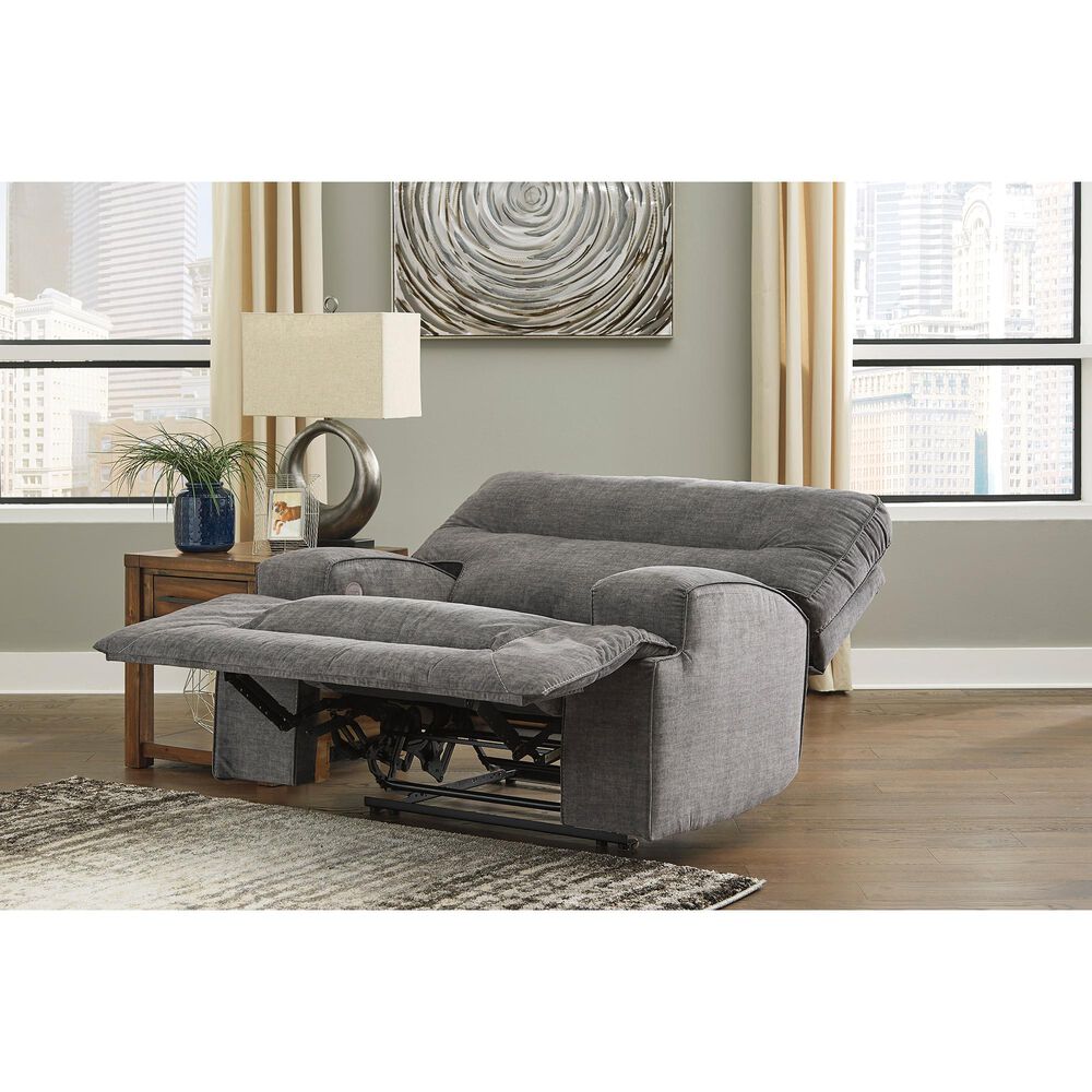 Benchcraft Coombs Wide Seat Power Recliner in Charcoal, , large