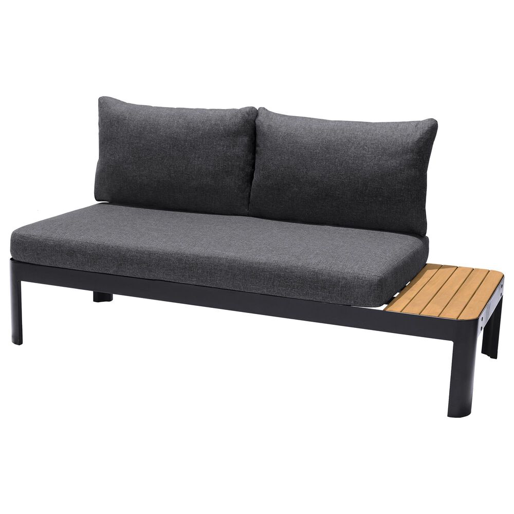Blue River Portals Patio Sofa in Gray/Black/Teak, , large