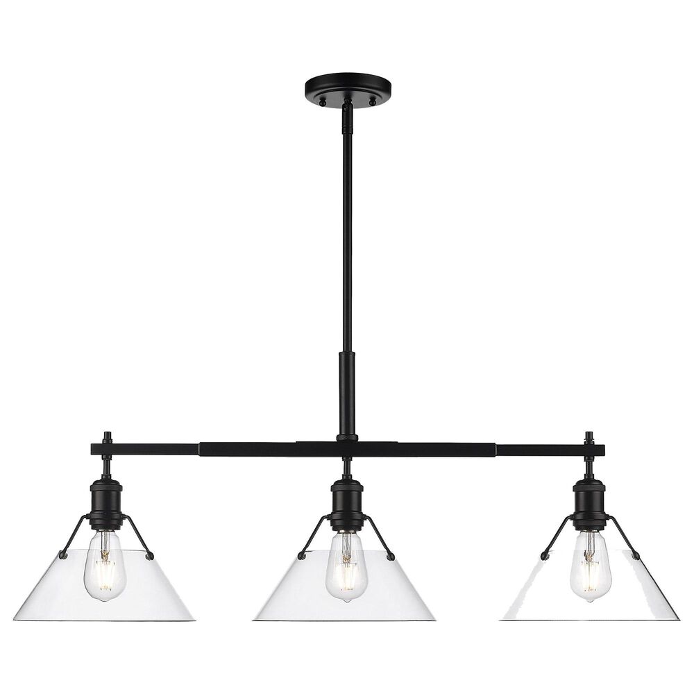 Golden Lighting Orwell Linear 3-Light Pendant in Matte Black, , large
