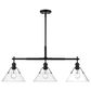 Golden Lighting Orwell Linear 3-Light Pendant in Matte Black, , large