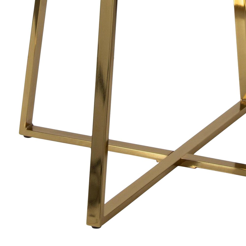 LumiSource Cosmo Round Dinette Table in Gold and Clear - Table Only, , large