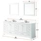 Lexora Home Dukes 84" Double Bathroom Vanity in White with 2 cm White Quartz Top and Rectangular Sinks, , large
