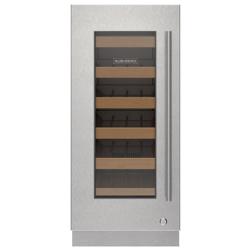 Sub-Zero 15" Left Hinge Glass Door Panel with Tubular Handle and Lock in Stainless Steel, , large