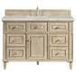 James Martin Vanities Lorelai 48" Single Vanity in Whitewashed Oak with 3 cm Victorian Silver Quartz Top, , large