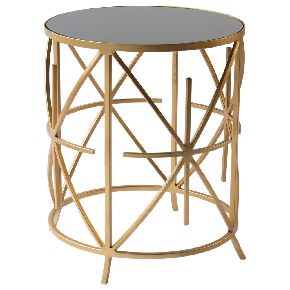 Surya Inc Parisian End Table in Black and Gold, , large