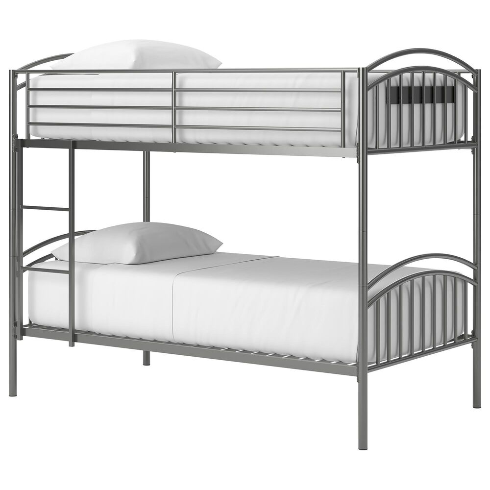 Ashley Lanceburg Twin over Twin Bunk Bed with Ladder in Gray, , large