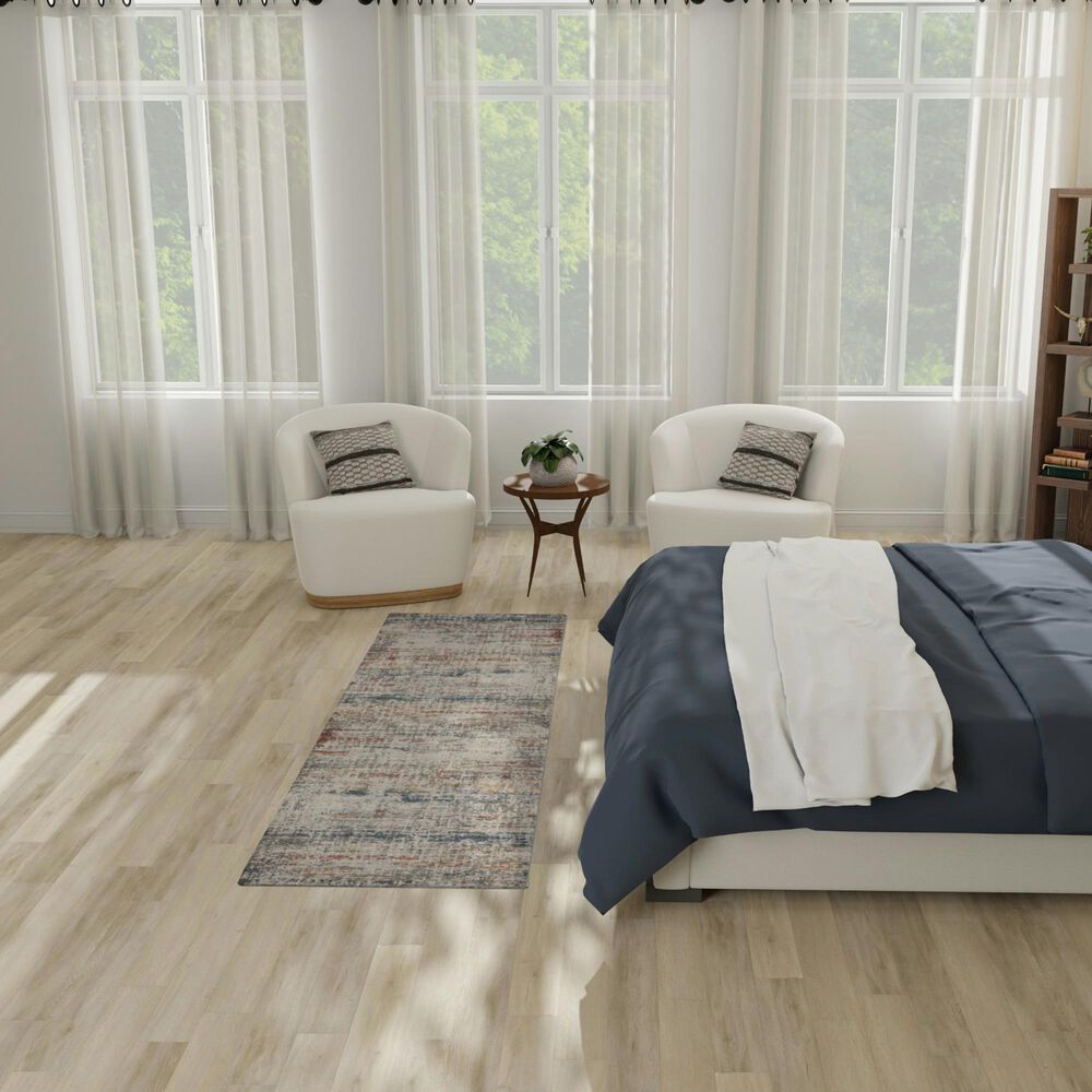Nourison Rustic Textures Light Grey and Multicolor 2&#39;2&quot; x 7&#39;6&quot; Runner, , large