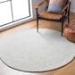 Safavieh Micro-Loop 5" Round Light Grey and Ivory Area Rug, , large