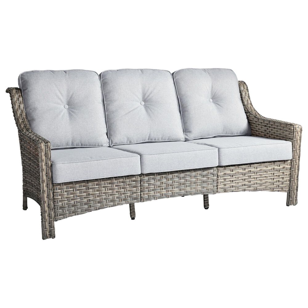 HOMLUX Outdoor Wicker Conversation Sofa in Gray, , large