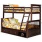 Richlands Furniture Pulse Twin over Full Wood Bunk Bed with Storage in Chocolate, , large