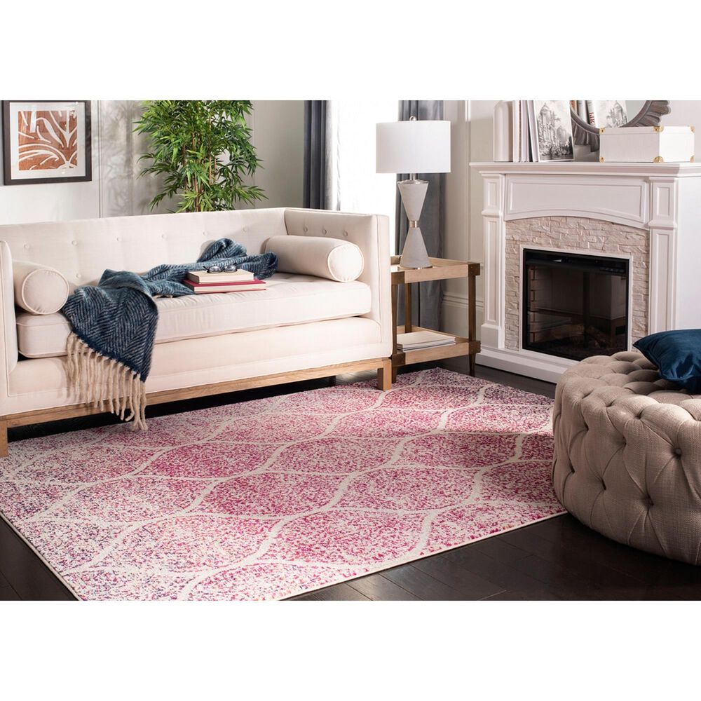 Safavieh Madison MAD604R 3&#39; x 5&#39; Cream and Fuchsia Area Rug, , large