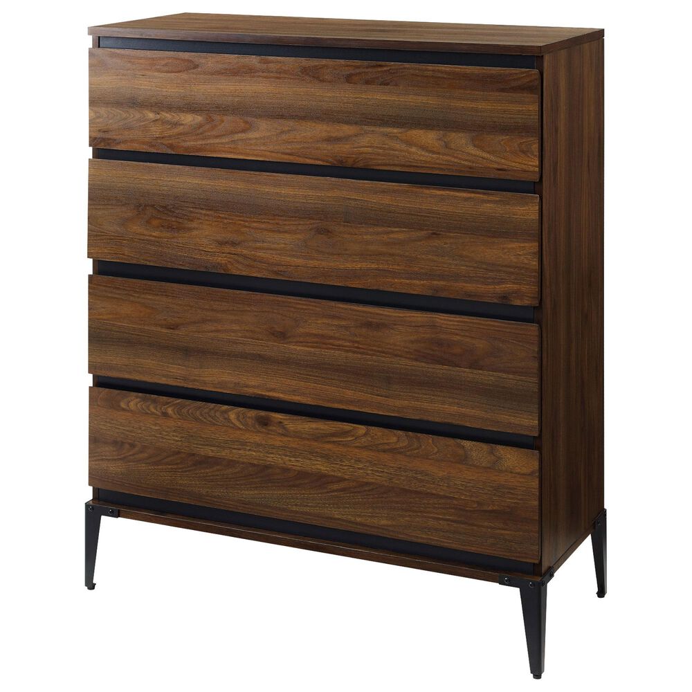 Walker Edison Elroy 4-Drawer Chest in Dark Walnut, , large