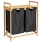 Household Essentials Pull-Out Double Hamper with Shelf in Natural, , large